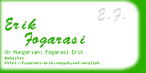 erik fogarasi business card